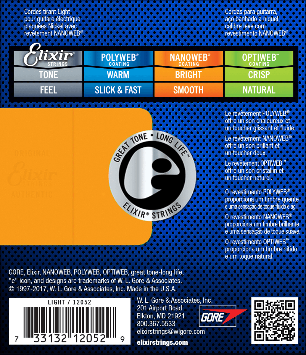 Elixir Nanoweb Kitaran Kielet (Light, 10-46)