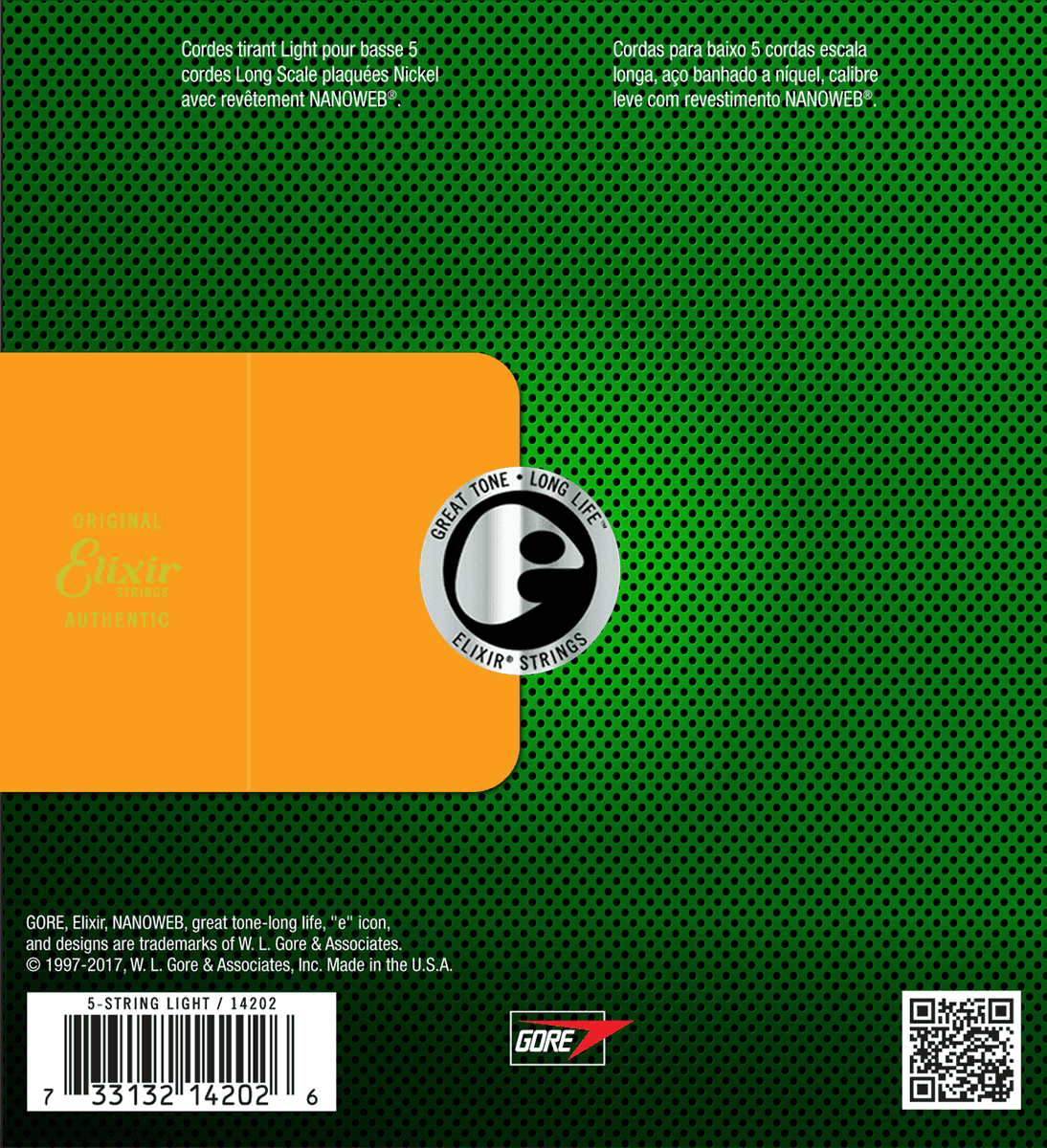 Elixir Nanoweb Nickel Bassojousi (Light, 5c, 45-130)