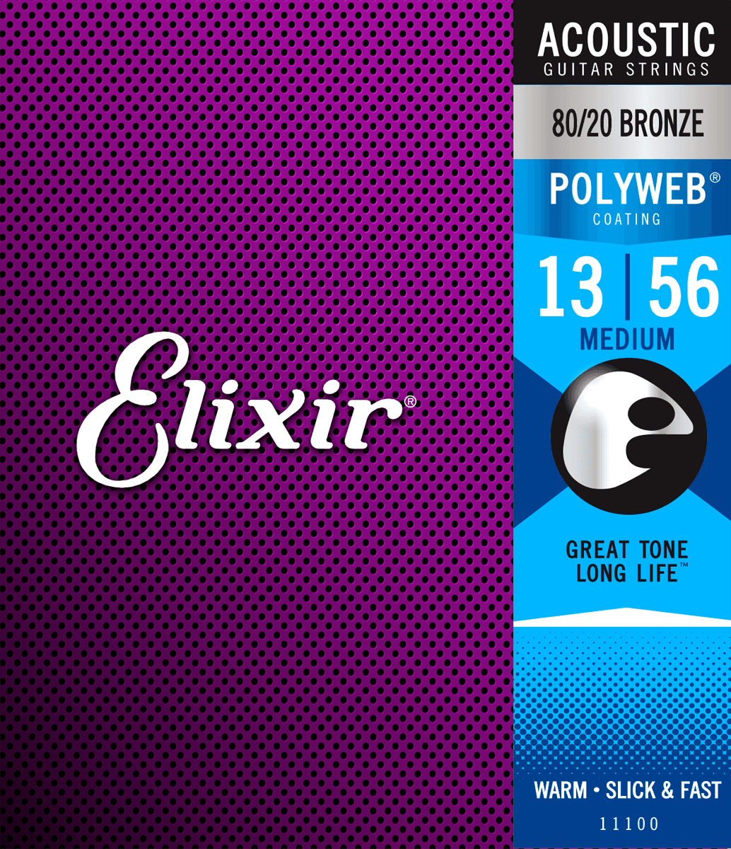 Elixir Polyweb Bronze 80/20 Kitaran Kielet (Medium, 13-56)