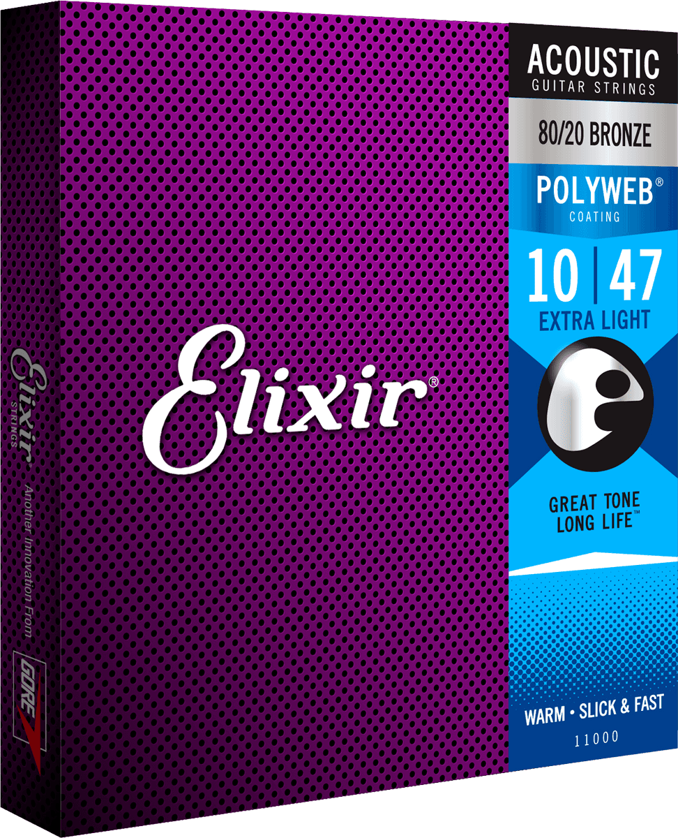 Elixir Polyweb Bronze 80/20 Kitaran Kielet (Extra Light, 10-47)