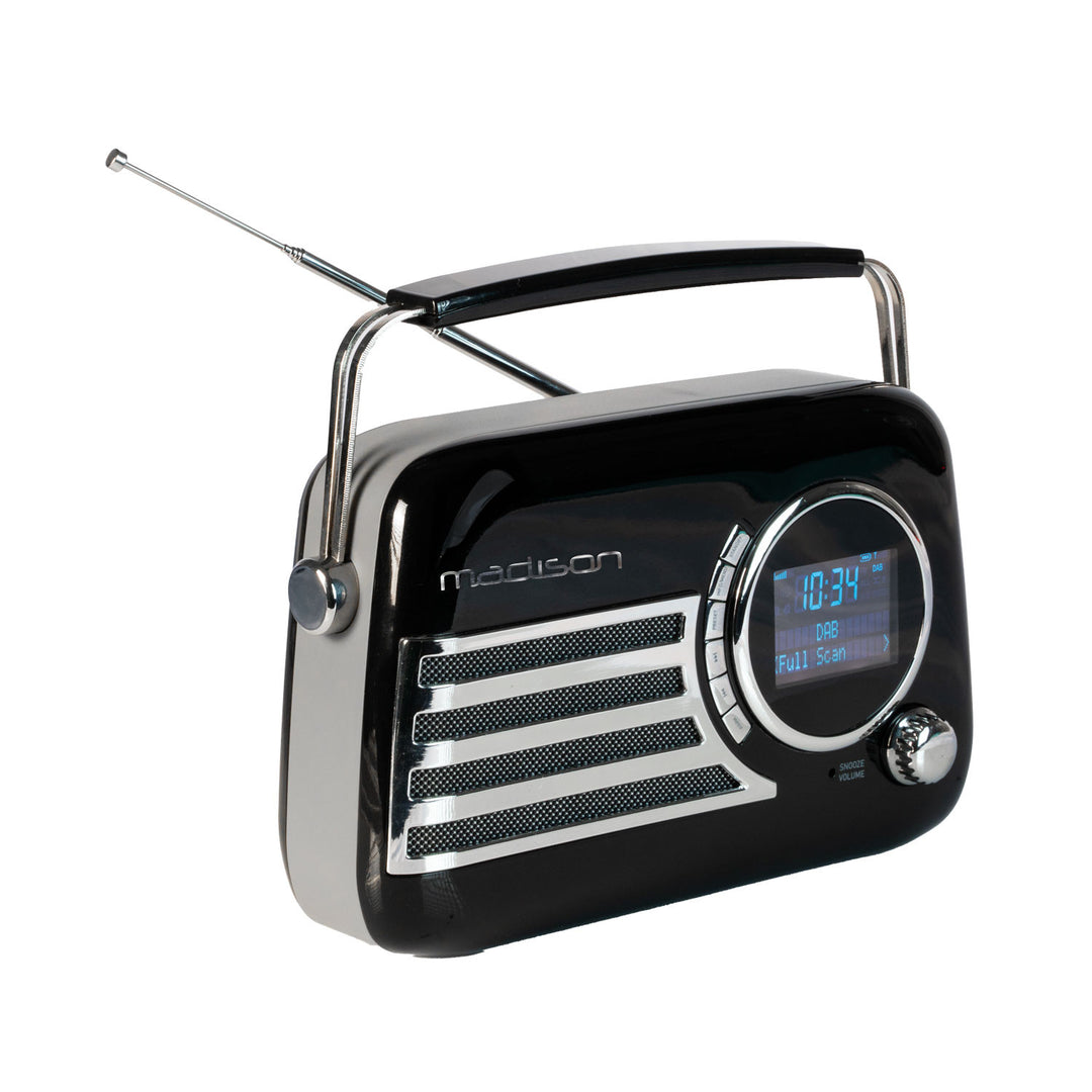 Madison Retro Radio med Bluetooth, FM ja DAB (Musta)