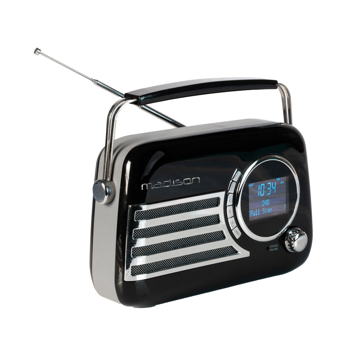 Madison Retro Radio med Bluetooth, FM ja DAB (Musta)