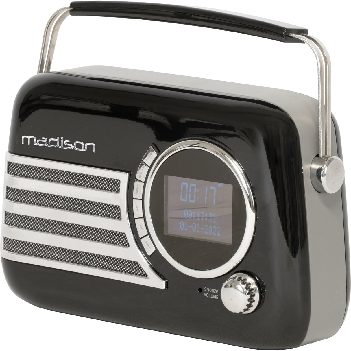 Madison Retro Radio med Bluetooth, FM ja DAB (Musta)