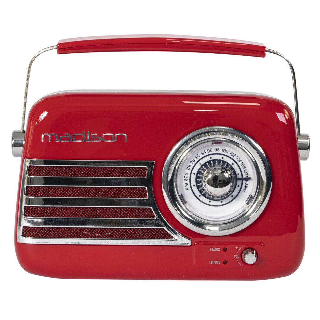 Madison Retro Radio Bluetoothilla ja FM:llä (Punainen)