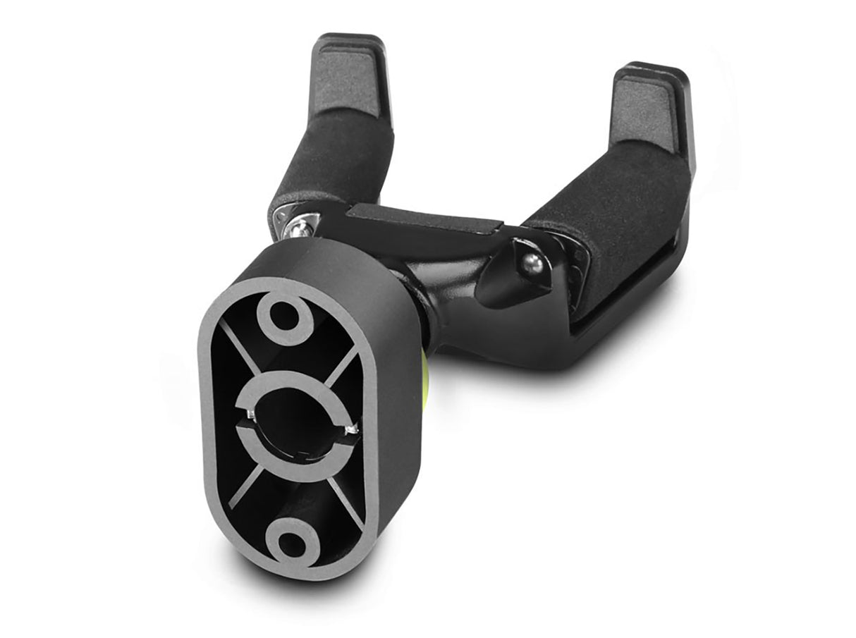 Painovoimainen seinään kiinnitettävä kitarapidike lukolla varustettuna