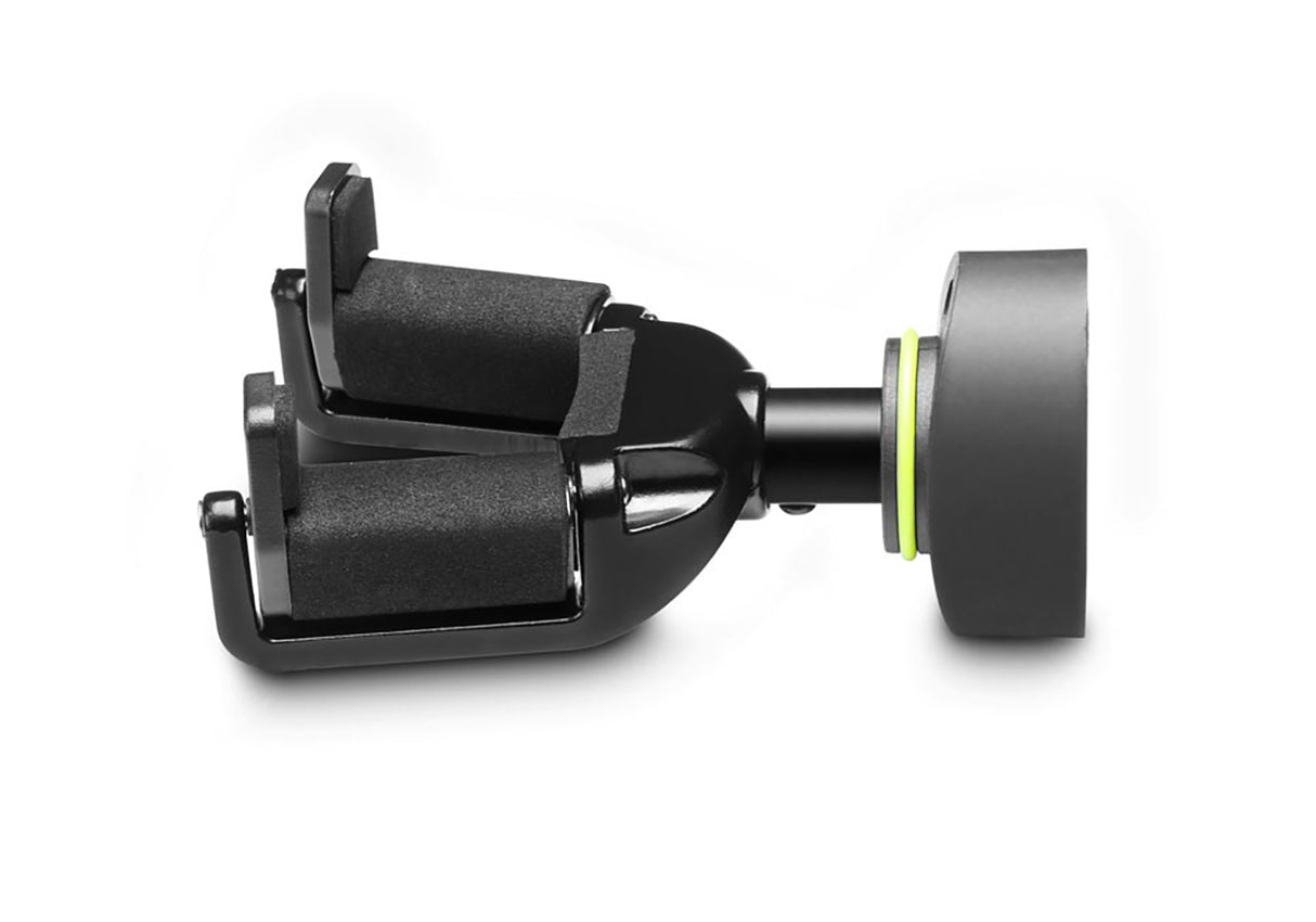 Painovoimainen seinään kiinnitettävä kitarapidike lukolla varustettuna