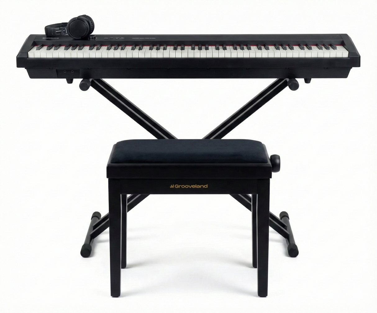 Grooveland P450 sähköpiano (Musta) Täydellinen paketti