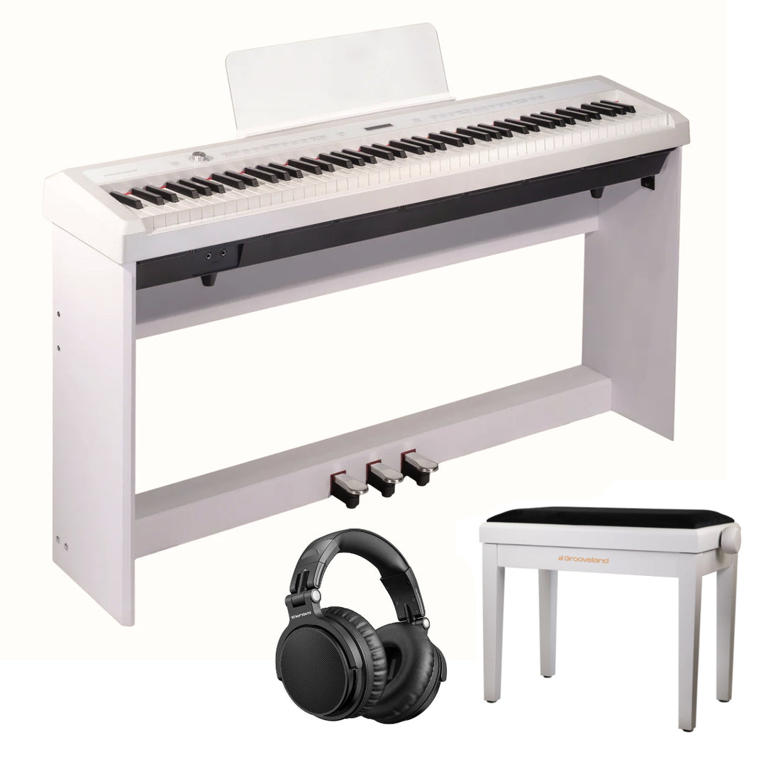 Grooveland P22 täydellinen Piano Pack, Valkoinen
