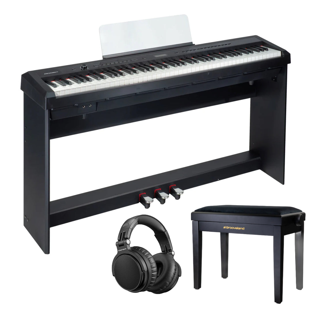 Grooveland P22 Täydellinen pianopaketti (Musta)