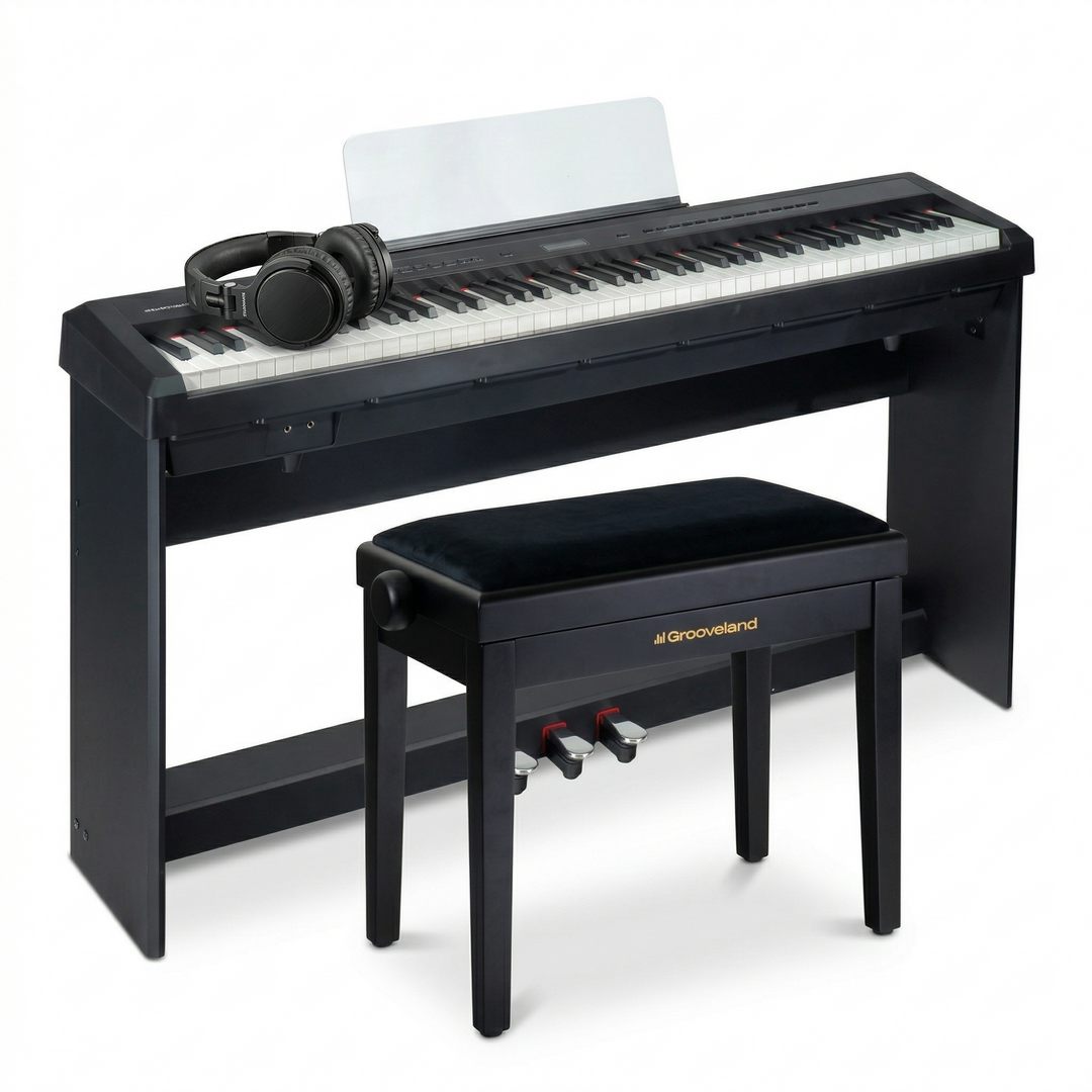 Grooveland P22 Täydellinen pianopaketti (Musta)