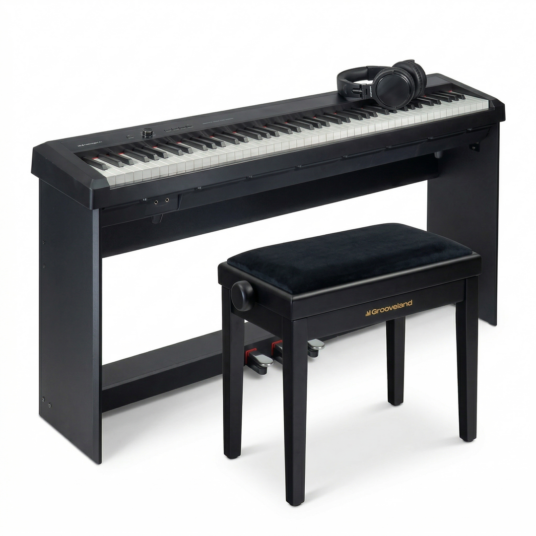 Grooveland P450 täydellinen Piano Pack (Musta)