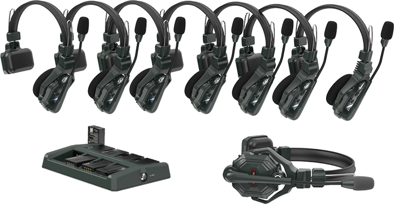 Hollyland Solidcom C1 Full Duplex langaton sisäpuhelinjärjestelmä, jossa on 8 kuuloketta