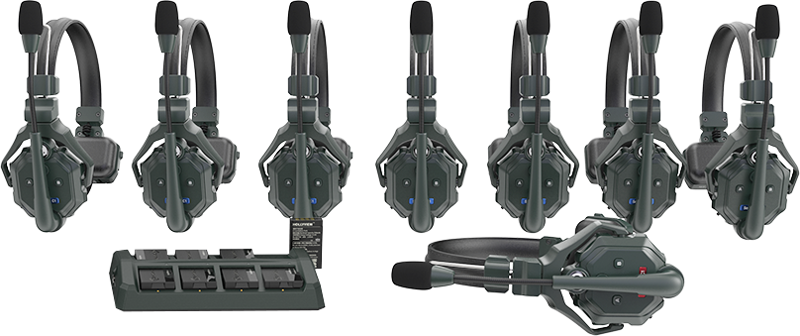 Hollyland Solidcom C1 Full Duplex langaton sisäpuhelinjärjestelmä, jossa on 8 kuuloketta