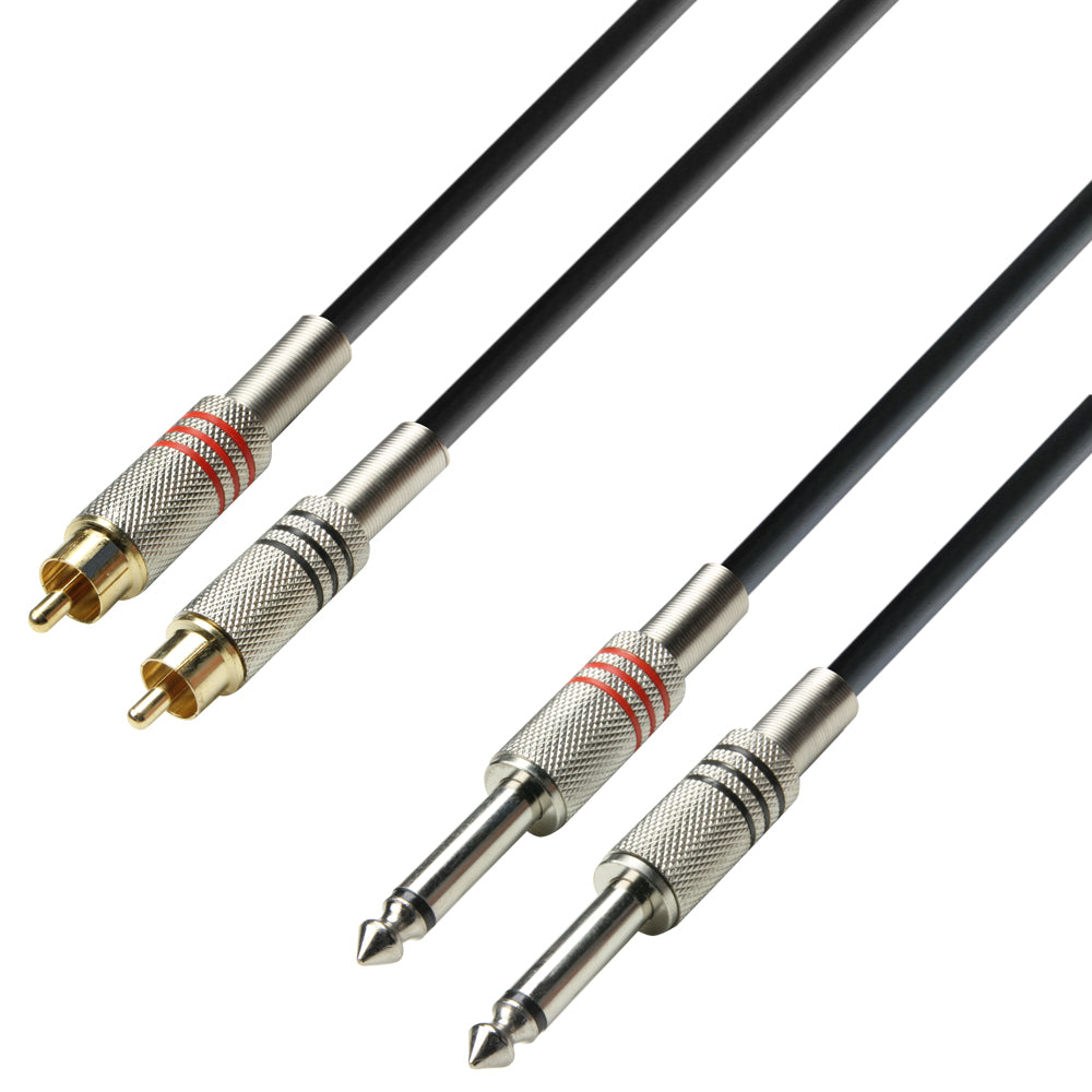 Phono 6,3mm Jack Adapterikaapeli