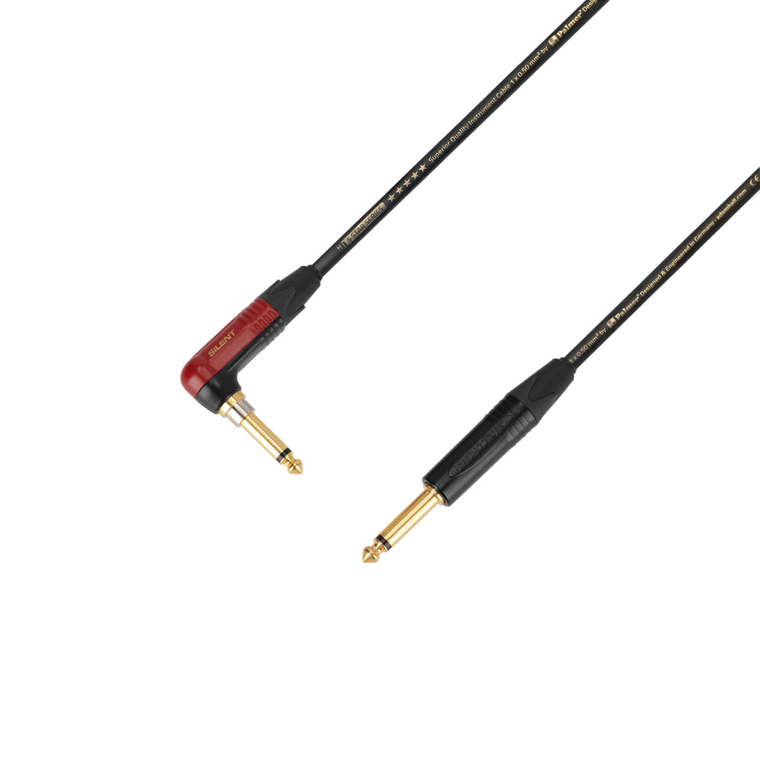 Adam Hall Cables 5 STAR IPR 0900 PALMER® CABLE SILENT - instrumenttikaapeli | Palmer® & Neutrik silentPLUG® kulmikas jack–jack TS | 9 m