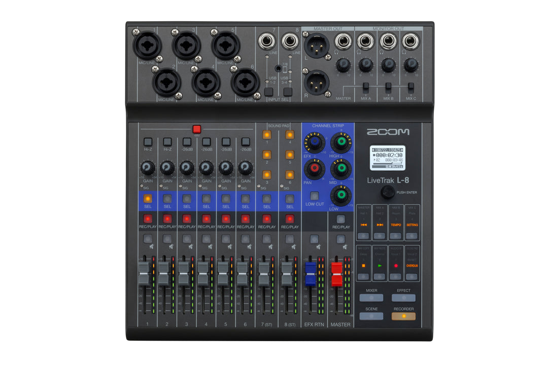 Zoom LiveTrak L-8 Podcastmikseri/Interface