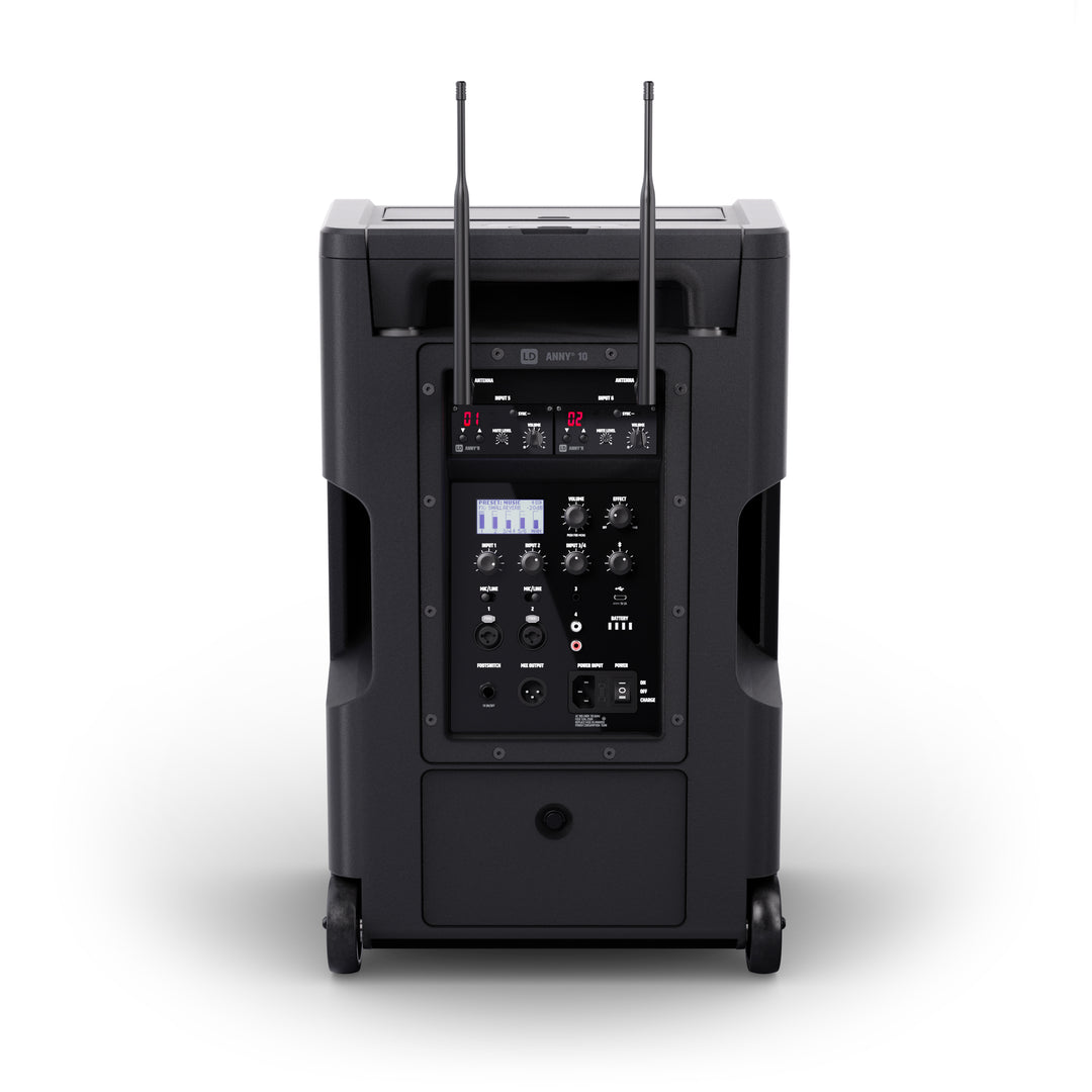 LD Systems ANNY® 10 BPH 2 B5 - 10" bærbart batteridrevet Bluetooth® PA-system med mixer og 2x headsetmikrofoner (inkl. bodypacks)
