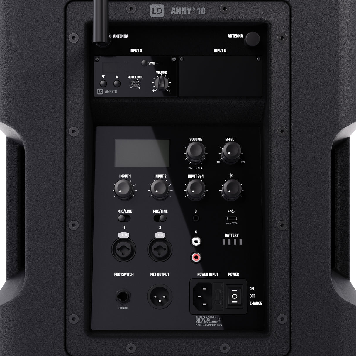 LD Systems ANNY® 10 BPH B6 - 10" bærbart batteridrevet Bluetooth® PA-system med mixer og 1 x headsetmikrofon (inkl. bodypack)