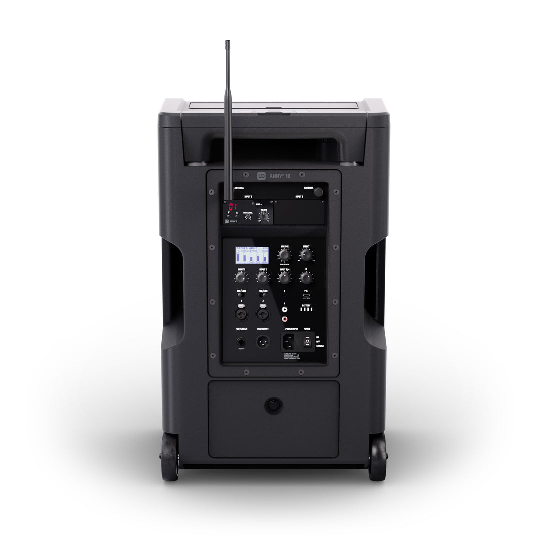 LD Systems ANNY® 10 HHD B6 - 10" kannettava akulla toimiva Bluetooth® PA-järjestelmä miksereineen ja 1x langaton käsimikrofoni