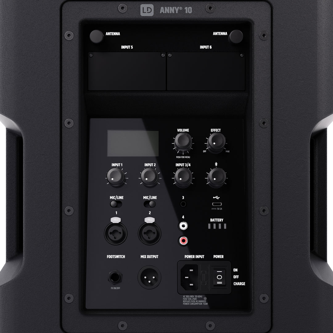 LD Systems ANNY® 10 - 10" kannettava akkuvetoisella Bluetooth® PA-järjestelmällä ja mikserillä