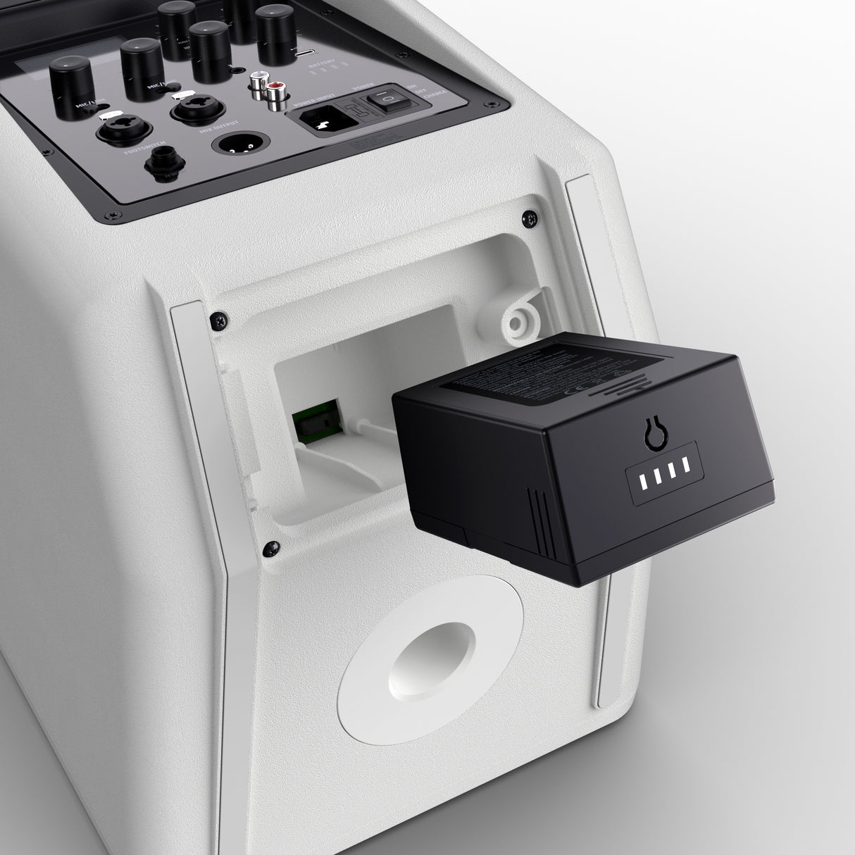 LD Systems ANNY® 8 BPH B8 W - Bærbar batteridrevet Bluetooth® PA-højttaler med mixer og 1x headsetmikrofon (inkl. bodypack), Pure White