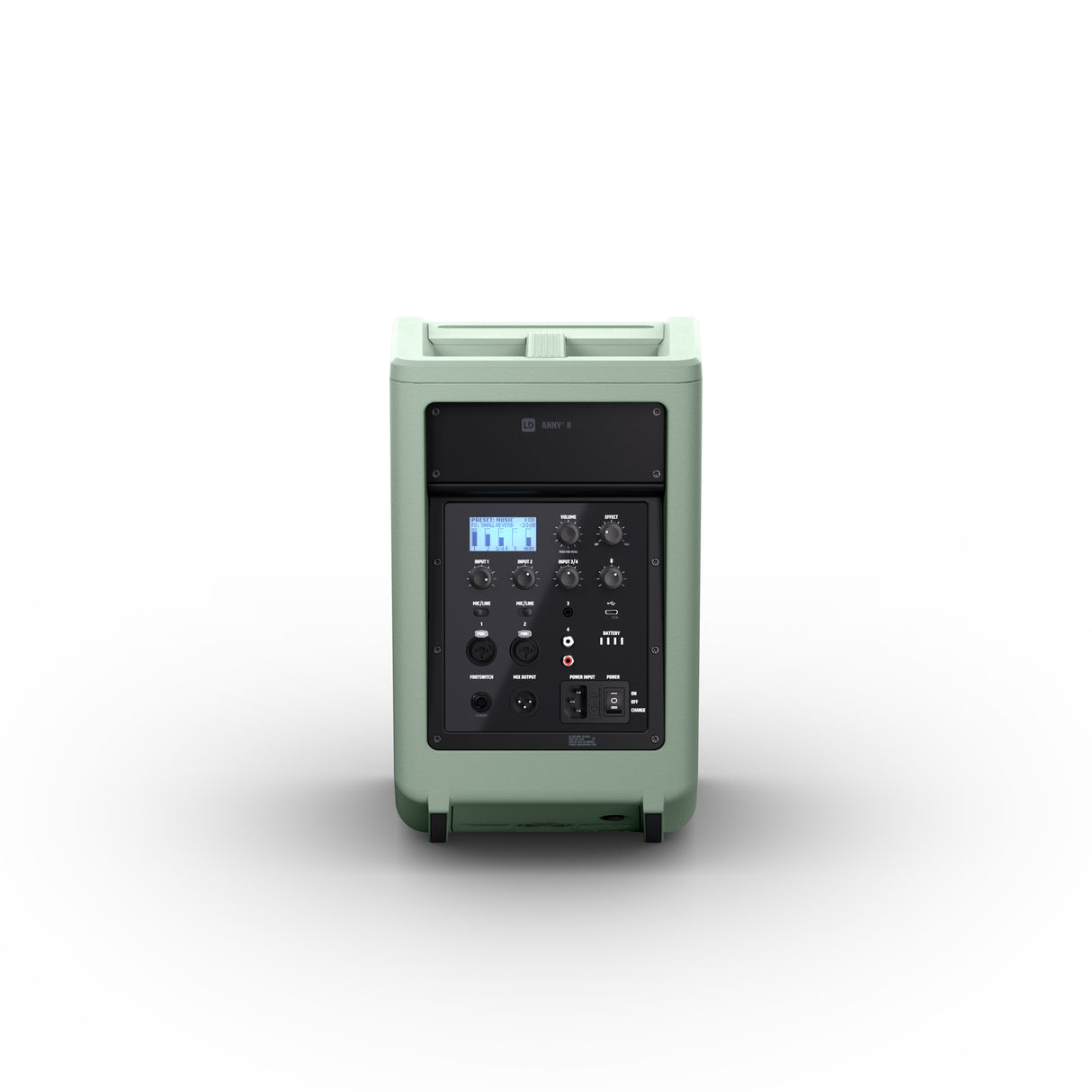LD Systems ANNY® 8 GN - Bærbar batteridrevet Bluetooth® PA-højttaler med mixer, Adventure Green