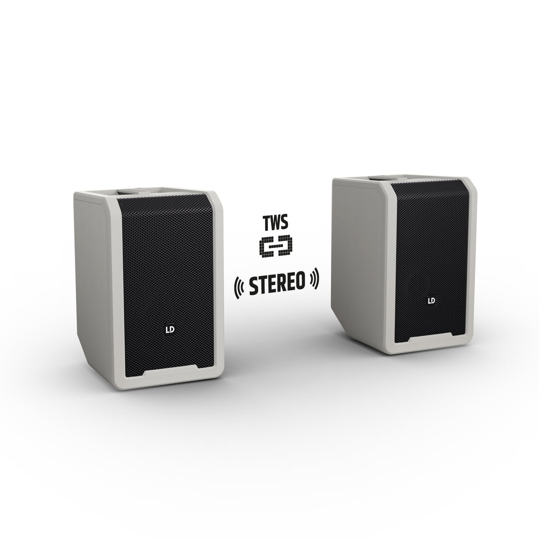 LD Systems ANNY® 8 G - Kannettava akulla toimiva Bluetooth® PA-kaiutin mikserillä, Urban Grey