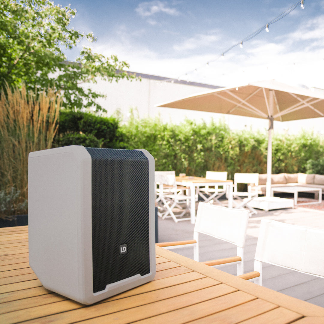 LD Systems ANNY® 8 G - Kannettava akulla toimiva Bluetooth® PA-kaiutin mikserillä, Urban Grey