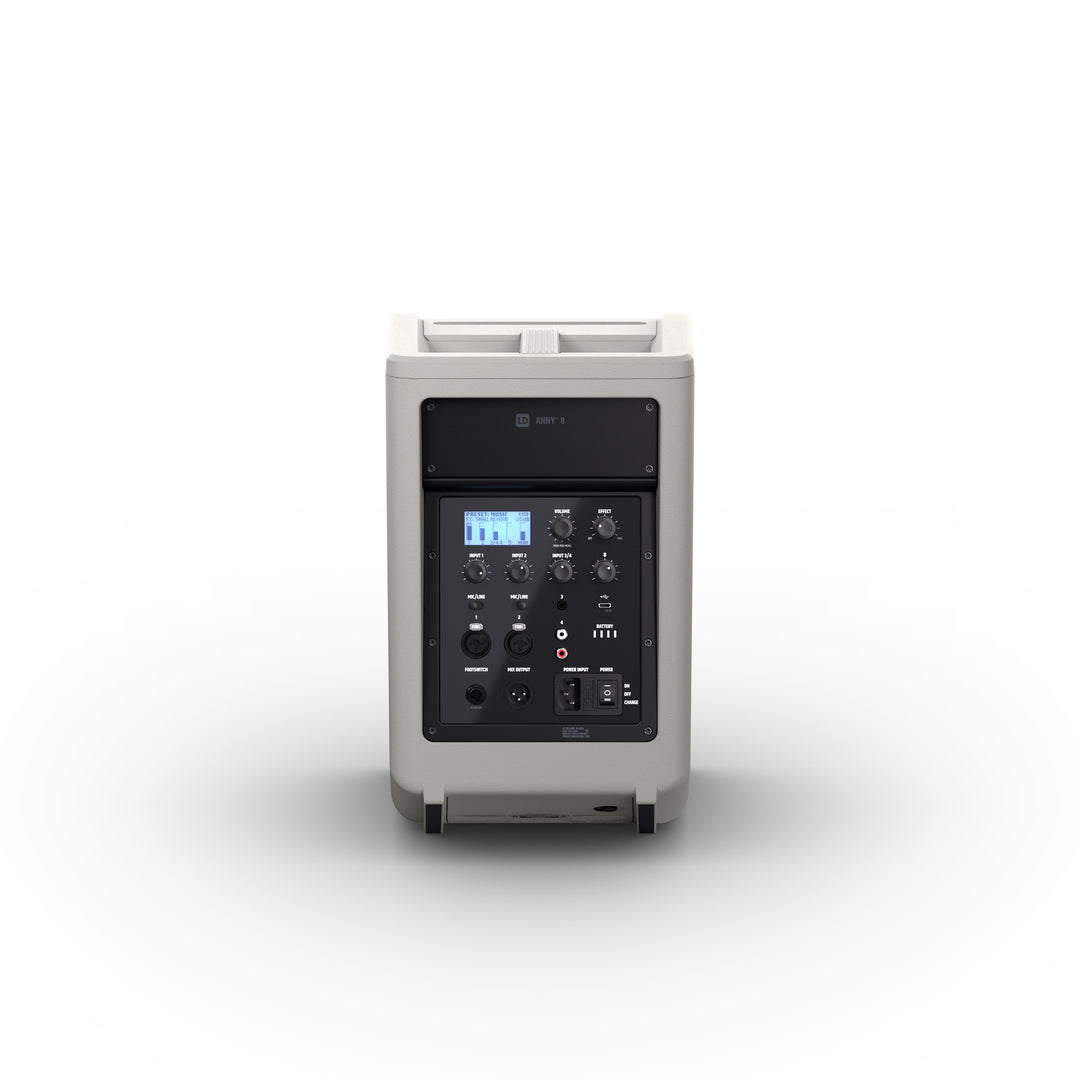 LD Systems ANNY® 8 G - Kannettava akulla toimiva Bluetooth® PA-kaiutin mikserillä, Urban Grey