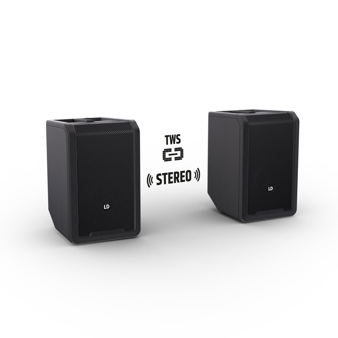 LD Systems ANNY® 8 HHD B8 - Kannettava akkukäyttöinen Bluetooth® PA-kaiutin mikserillä ja 1 x langattomalla käsimikrofonilla, Stage Black