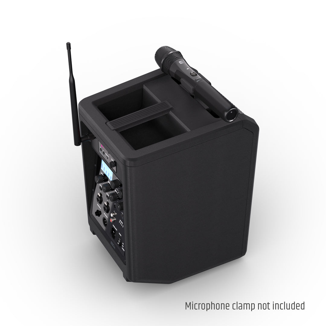LD Systems ANNY® 8 HHD B8 - Kannettava akkukäyttöinen Bluetooth® PA-kaiutin mikserillä ja 1 x langattomalla käsimikrofonilla, Stage Black