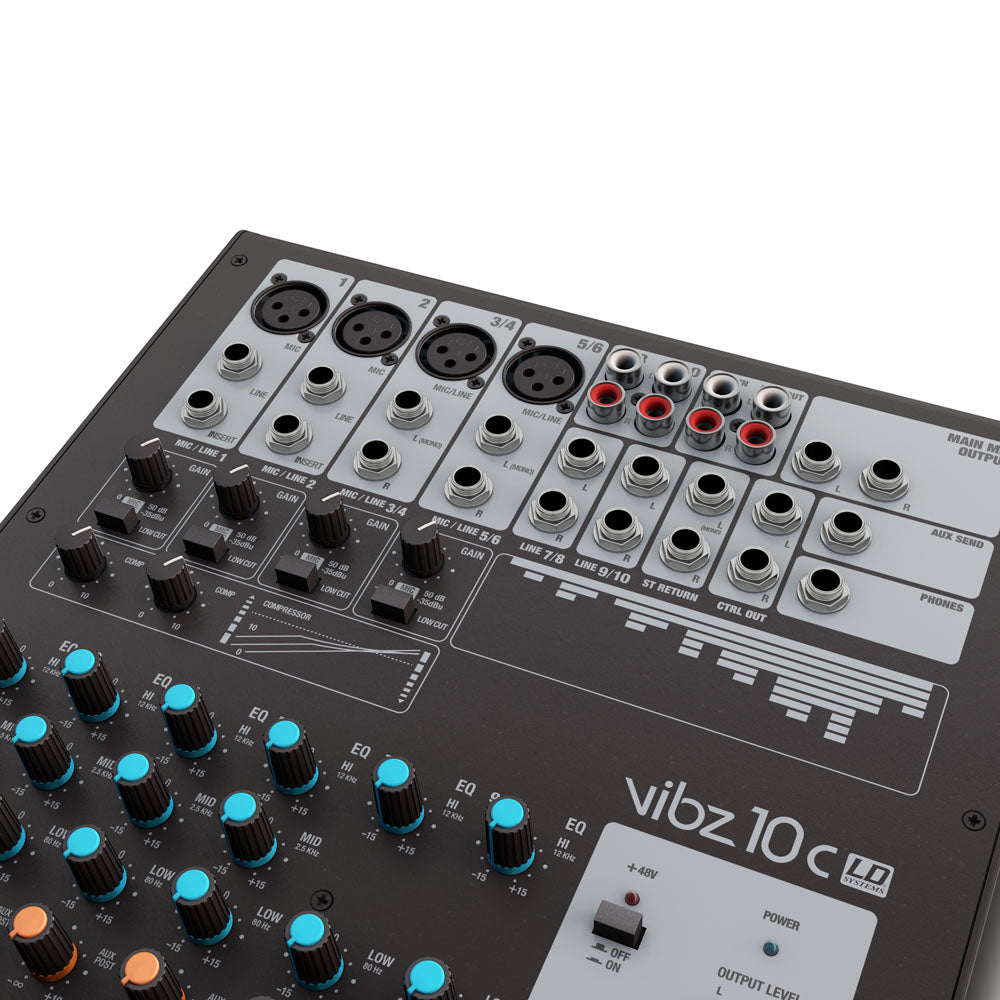 LD Systems VIBZ 10 C – 10-kanavainen mikseri pöytä kompressorilla