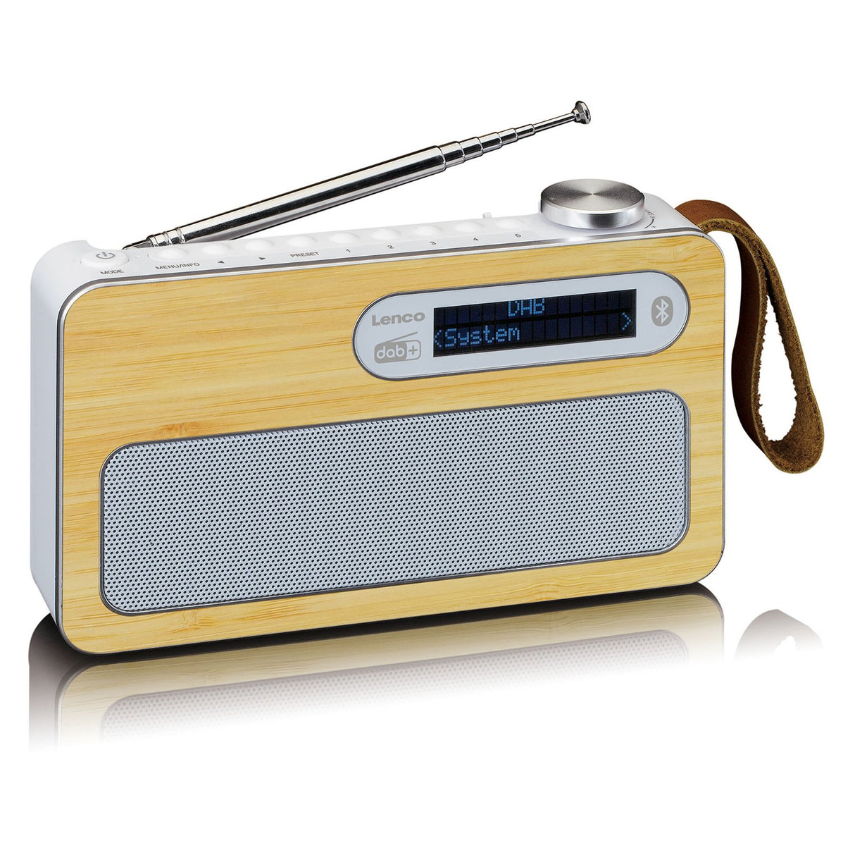 Lenco PDR-040 DAB+ Radio (bambu/valkoinen)