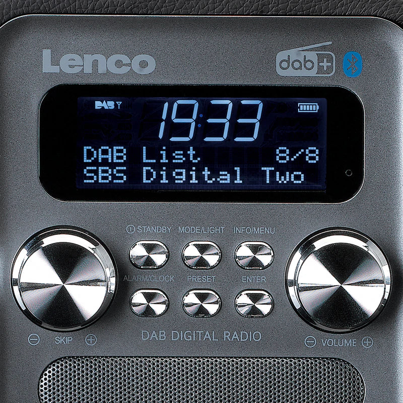 Lenco PDR-051 DAB+ Radio (musta/hopea)