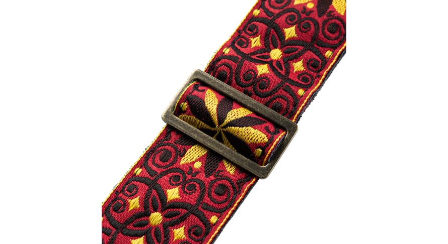 Levys M8HTV kitarahihna 2", red & gold -kuvio