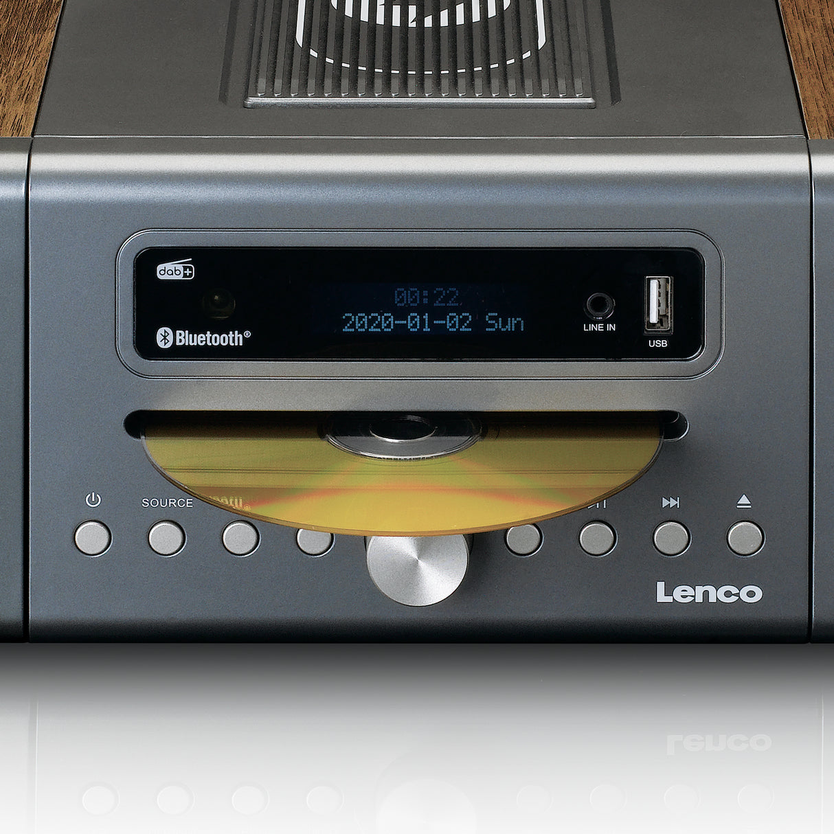 Lenco MC-175SI DAB+CD MP3-soitin (ruskea/hopea)