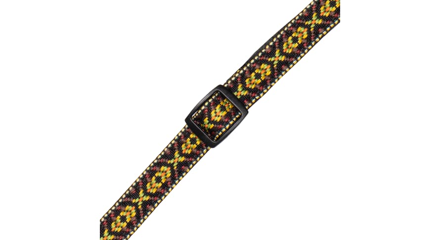 Levys MJ19UKE mandoliini- ja ukulelehihna 1/2", musta ja keltainen