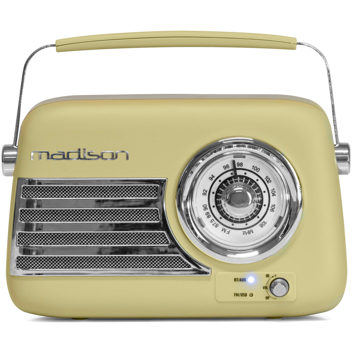 Madison Retro Radio Bluetoothilla ja FM:llä (Matta Oliivinvihreä)
