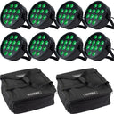 Marconi Polaris 12x12W RGBW PAR-valaisin 8 kpl:n paketti laukulla