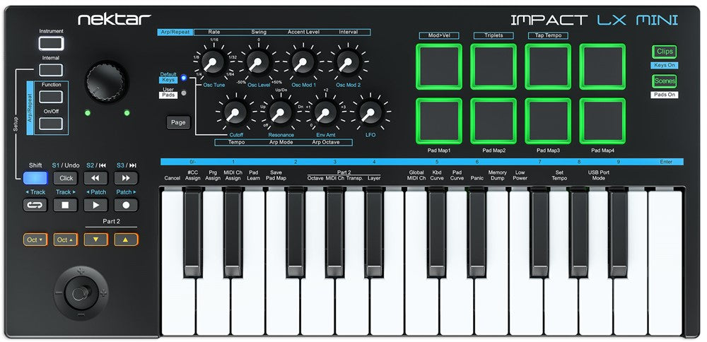 Nektar Impact LX Mini MIDI-koskettimet