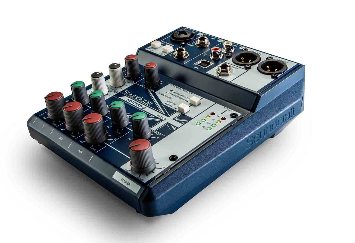 Soundcraft Notepad 5-kanavainen pöytämikseri USB:llä.