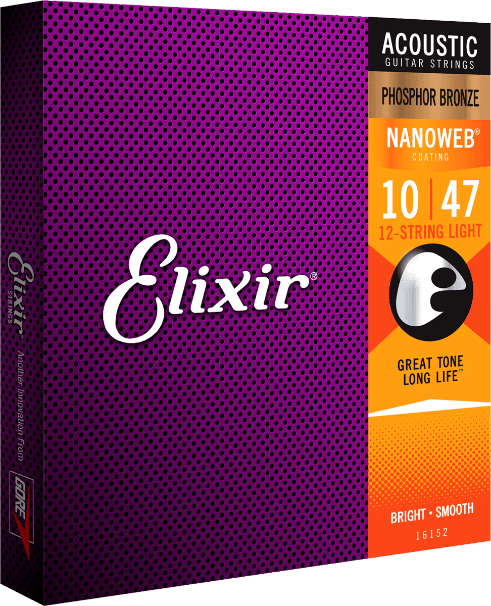 Elixir Nanoweb Phosphor Bronze Kitaran Kielet (12-String, 10-47)