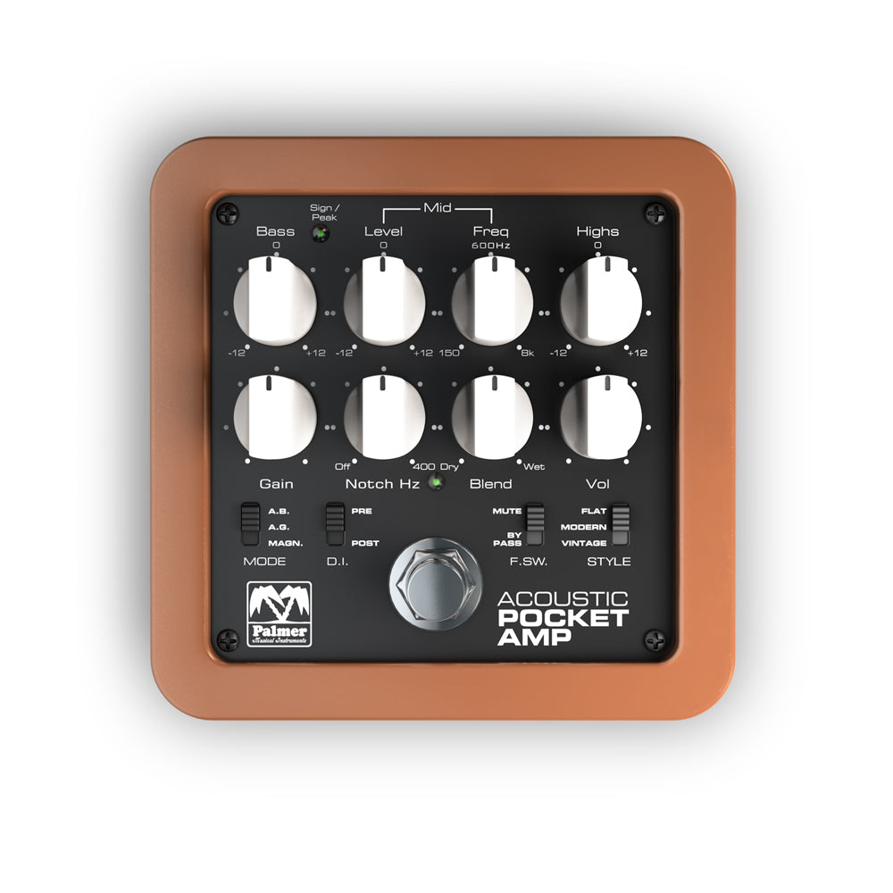 Palmer POCKET AMP ACOUSTIC – Bærbar forforstærker til akustiske strengeinstrumenter