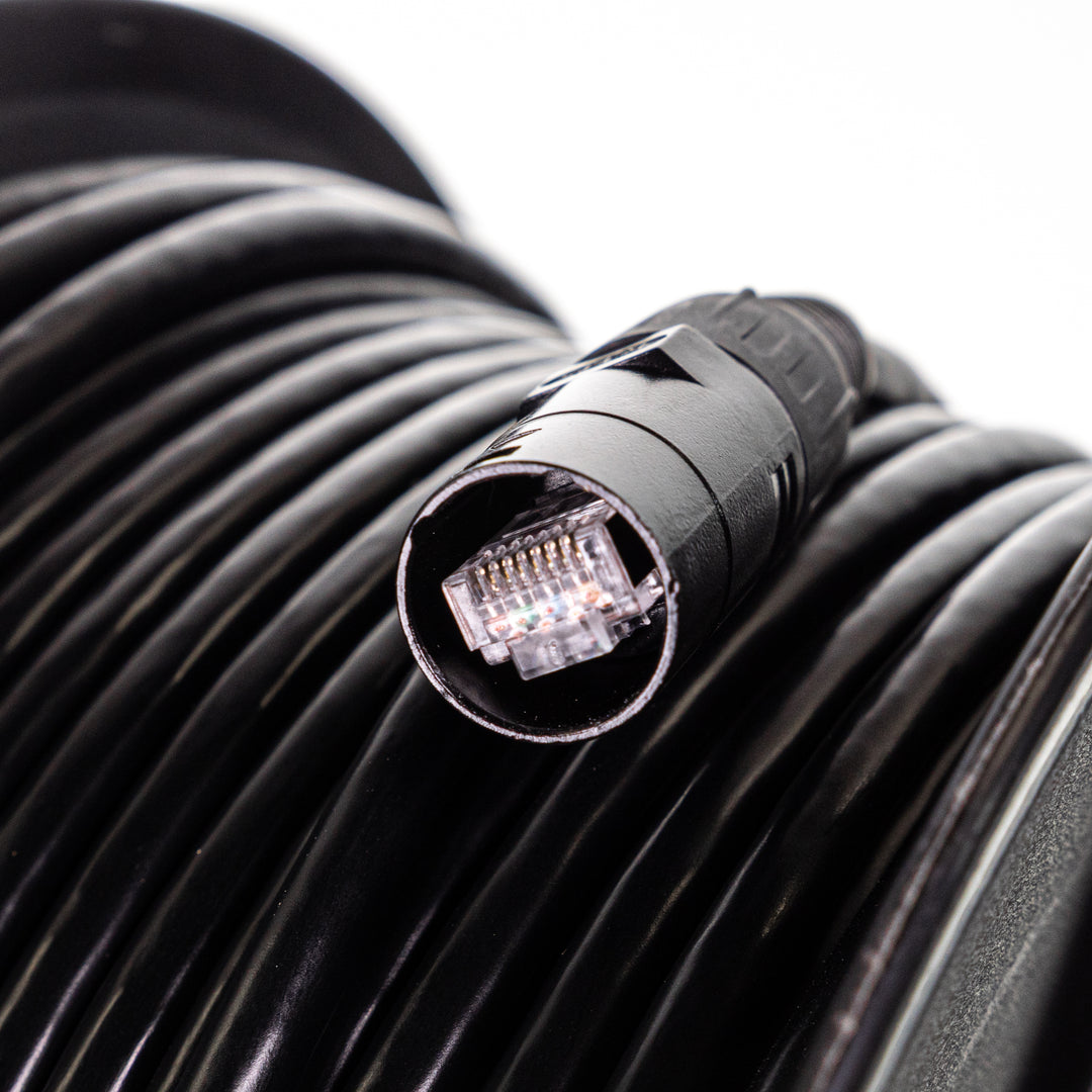 Perfex CAT7 kaapelikela (MUSTA) 30m