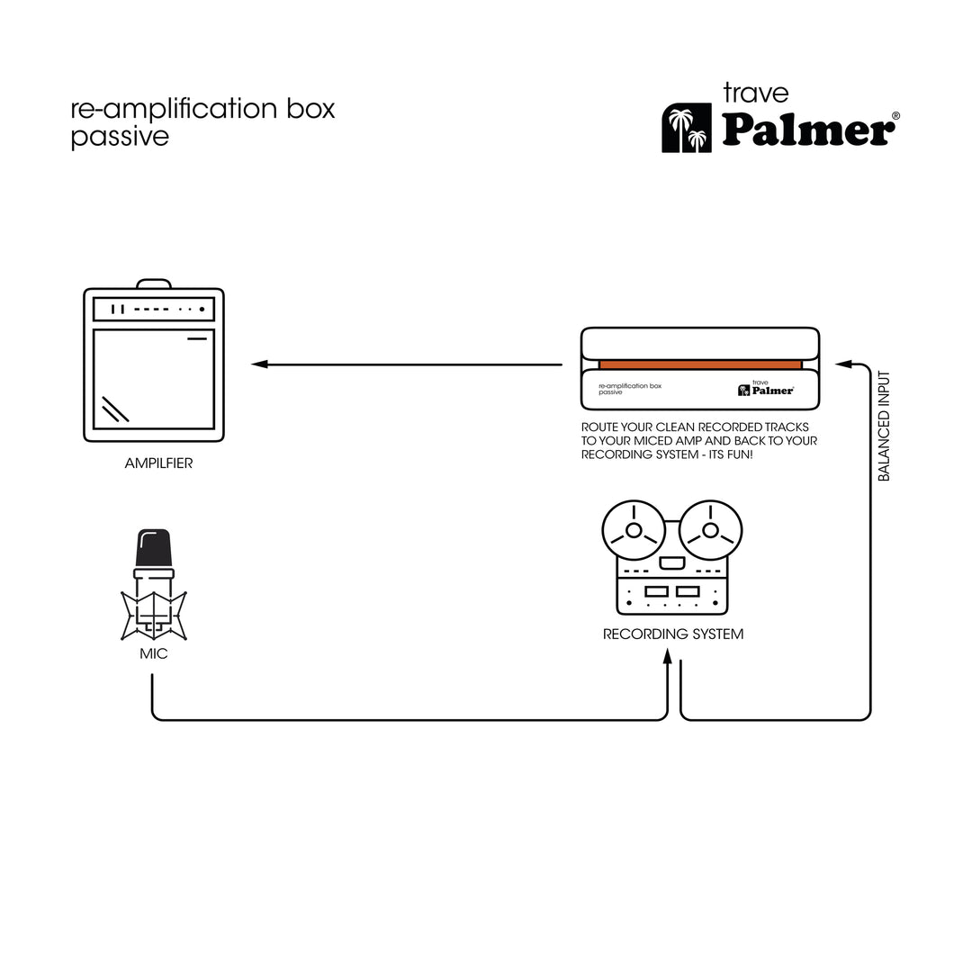 Palmer RIVER trave - Passiv re-amp-laatikko korjaukseen