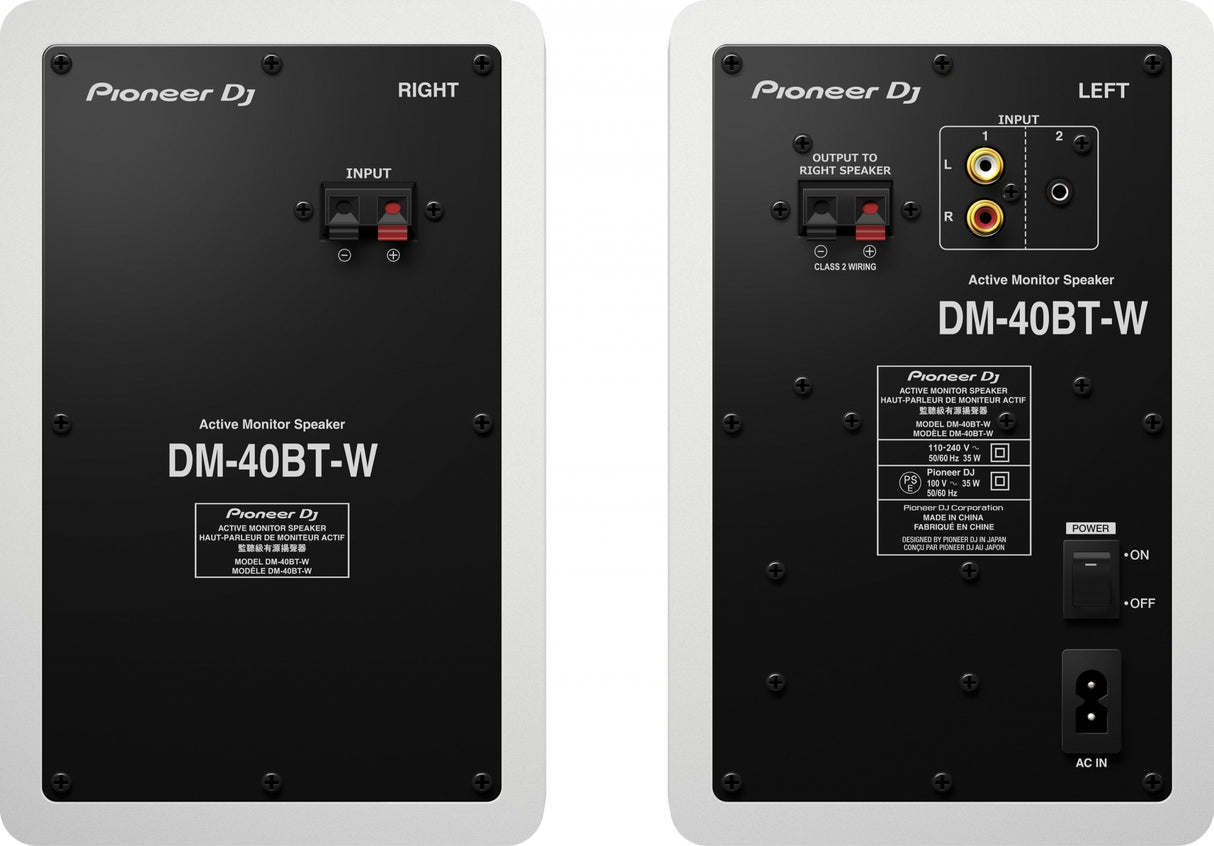 Pioneer DJ DM-40BT-W studiomonitorit bluetoothilla, valkoinen