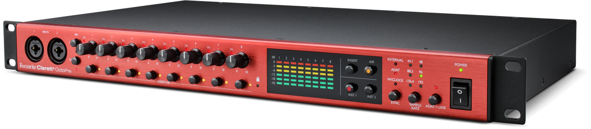 Focusrite Clarett+ Octopre Mikrotonit Preamp