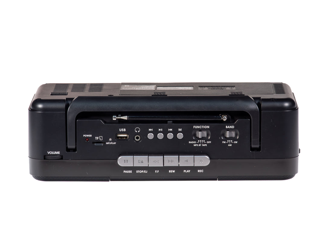 Studio 57 - Kasettisoitin m. FM & Bluetooth, Musta + Kasettinauha