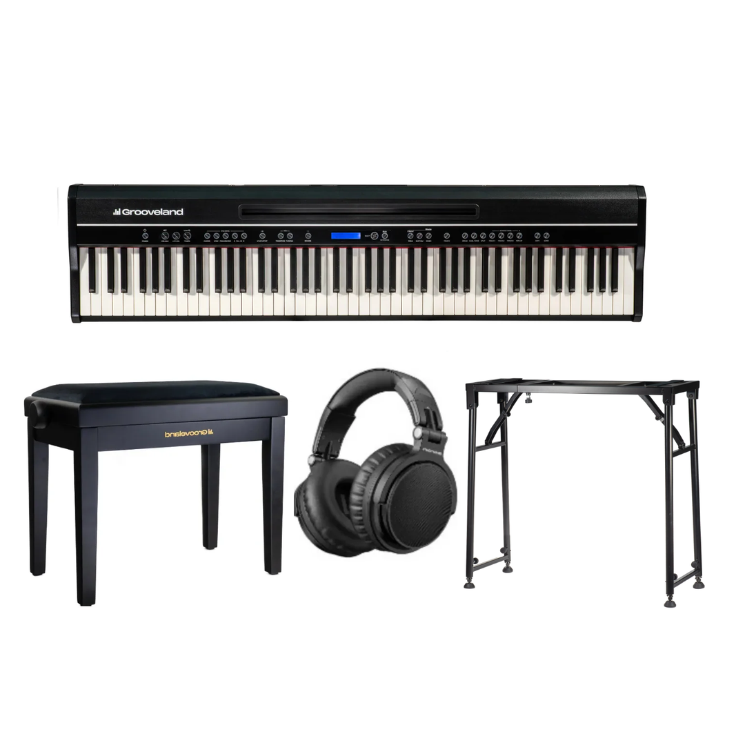 Grooveland FP80 sähköpiano (Musta) Täydellinen paketti