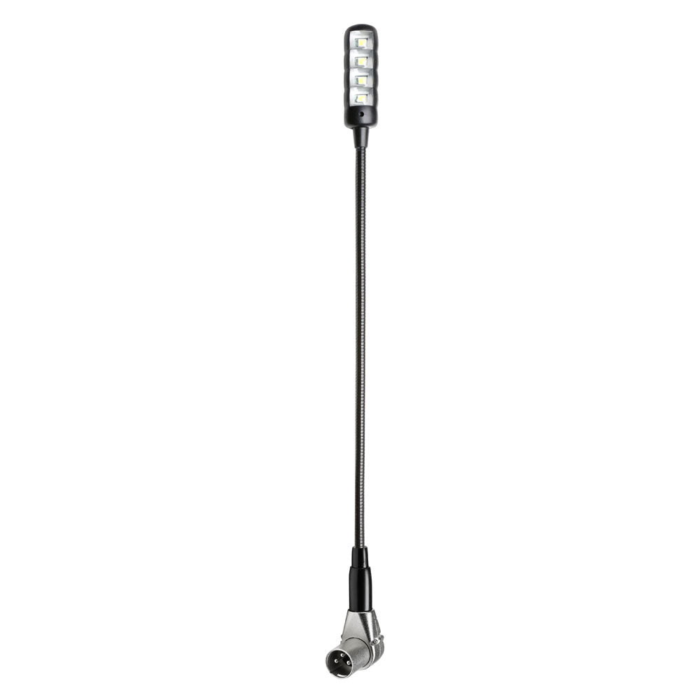 Adam Hall Stands SLED 1 ULTRA XLR 3 A - Kulmattu 3-napainen XLR-kaulalamppu neljällä COB-LED'er